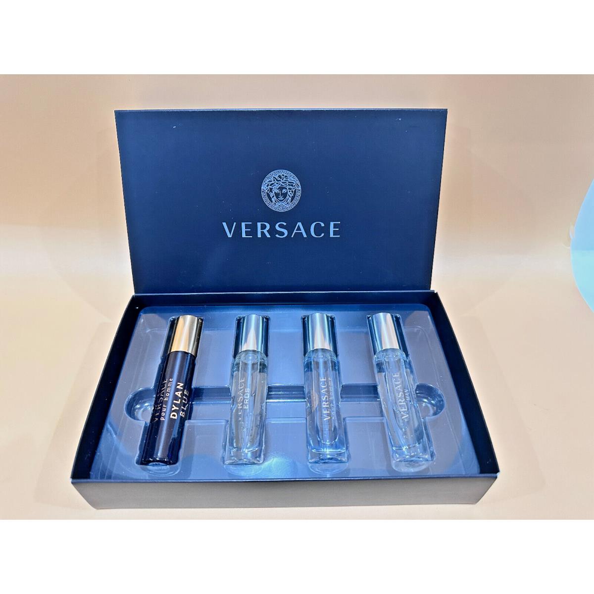 Versace Men`s Fragrance Sample 4 pc Collection Edt Spray 0.17 Fl Oz/5 ml
