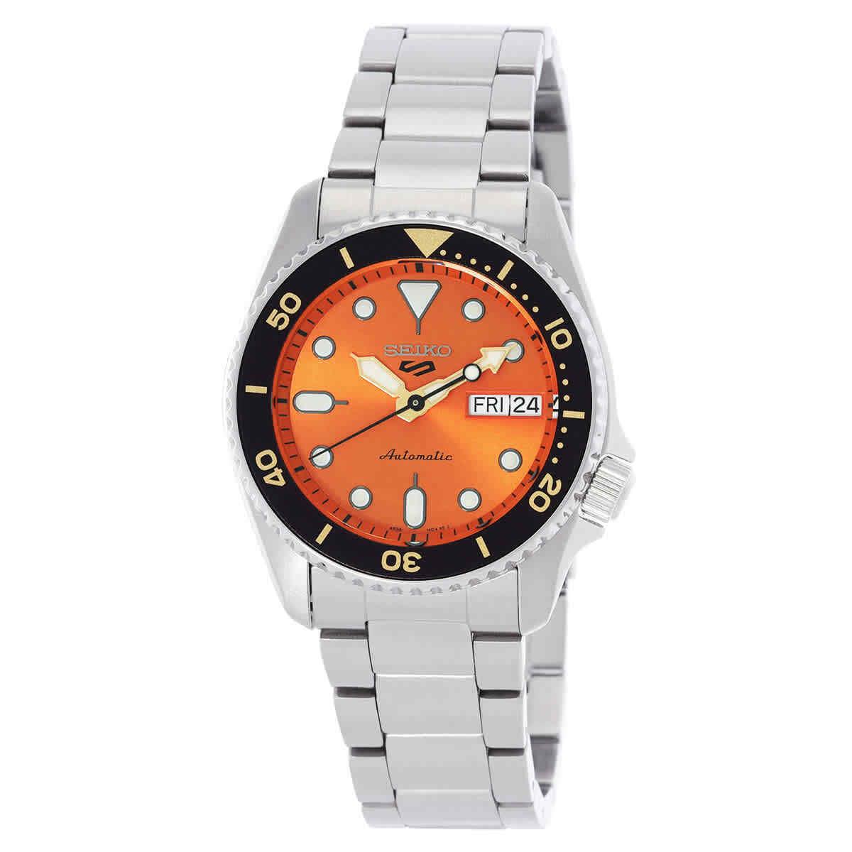 Seiko 5 Automatic Orange Dial Unisex Watch SRPK35