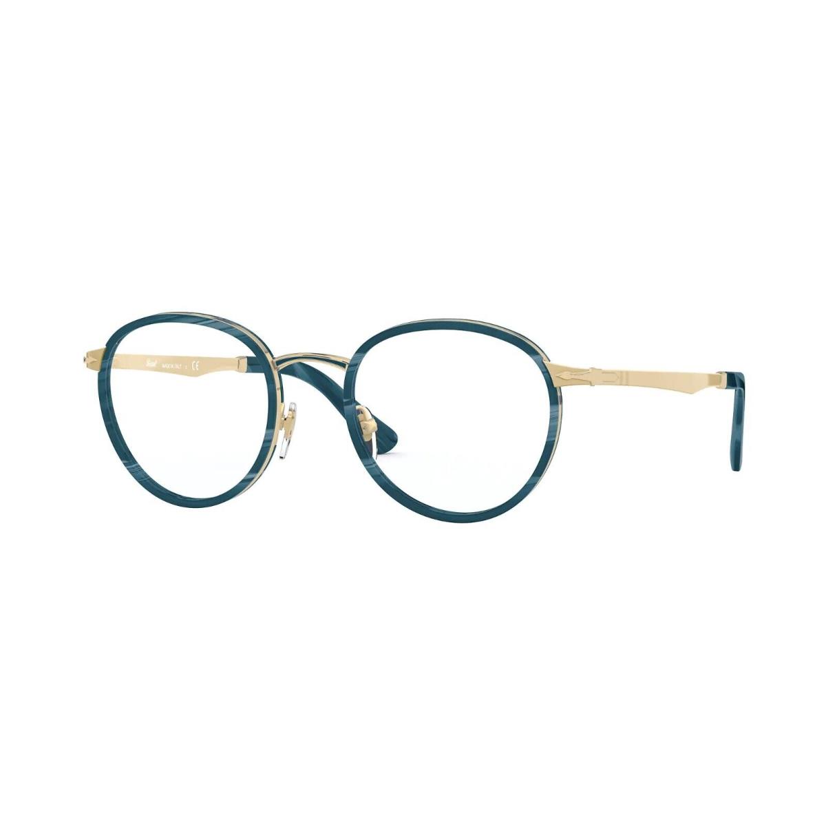 Persol Eyeglasses PO2468V 515 Gold Striped Blue 49mm Demo Lens