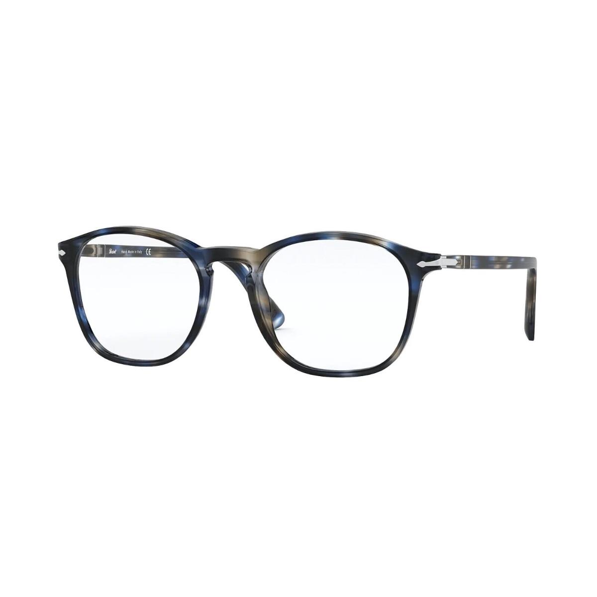 Persol Eyeglasses Men`s PO3007VM 1126 Blue Striped Grey 50mm - Frame: Blue