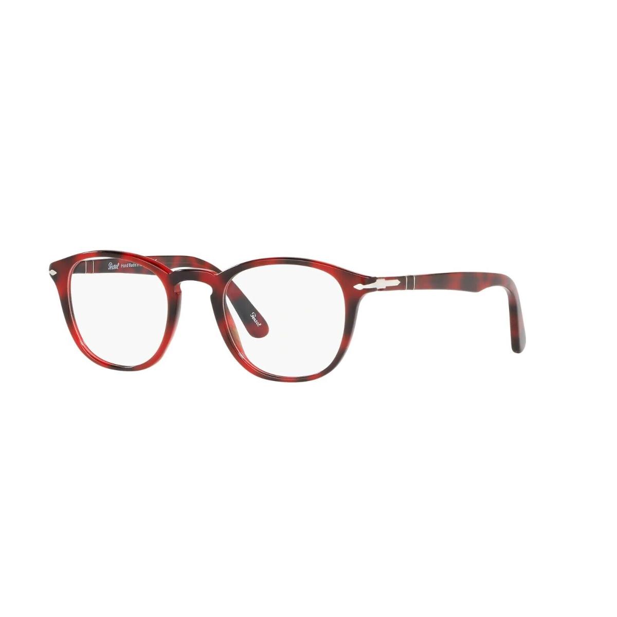 Persol Men`s Eyeglasses PO3143V 1100 Red Grid 47mm Clear Demo Lens