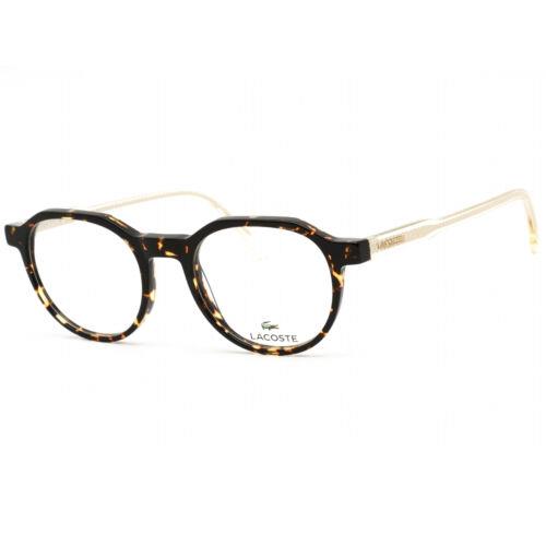 Lacoste Unisex Eyeglasses Havana/transparent/silver Geometrical Frame L2851 214