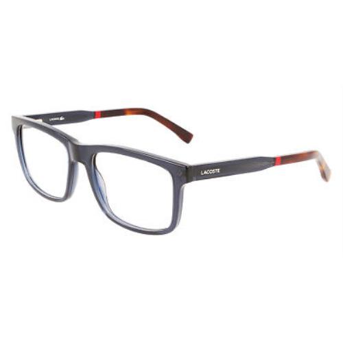 Lacoste L2890 Eyeglasses RX Men Blue Square 56mm