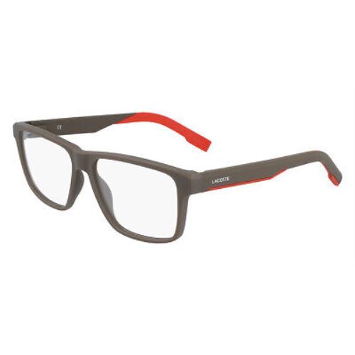 Lacoste L2923 Eyeglasses Men Dark Gray Square 57mm