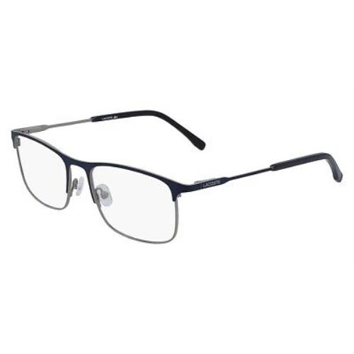 Lacoste L2252 Eyeglasses Men Matte Blue / Gray Rectangle 54mm
