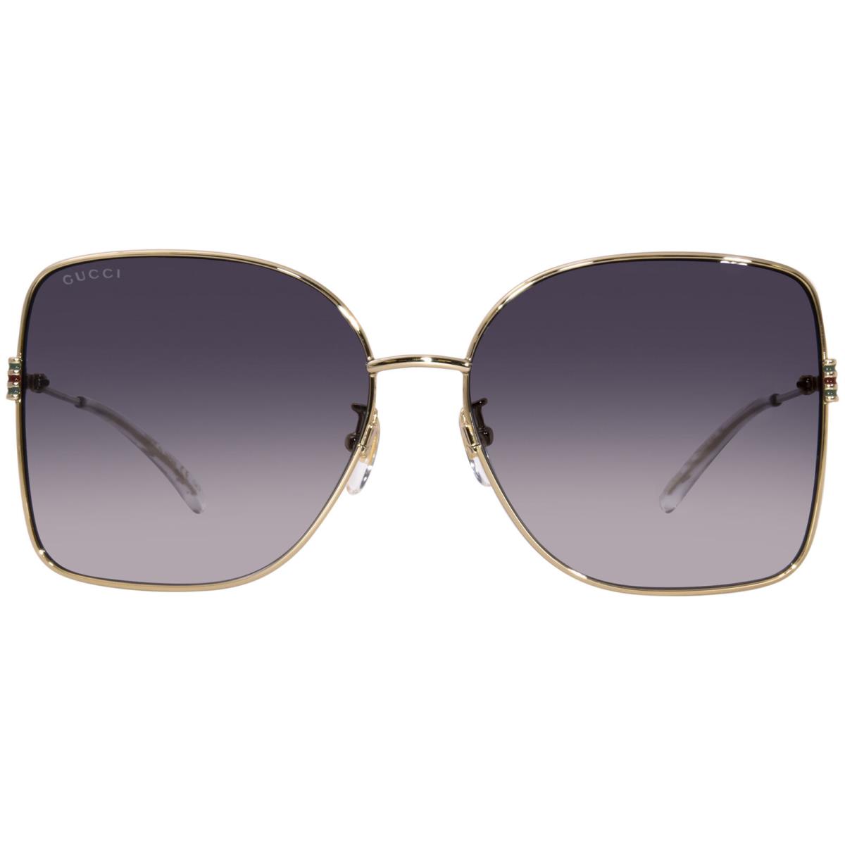 Gucci GG1282SA 002 Sunglasses Women`s Gold/grey Lenses Butterfly Shape 62mm