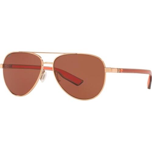 6S4002-06 Mens Costa Peli Polarized Sunglasses - Frame: Gold, Lens: Orange