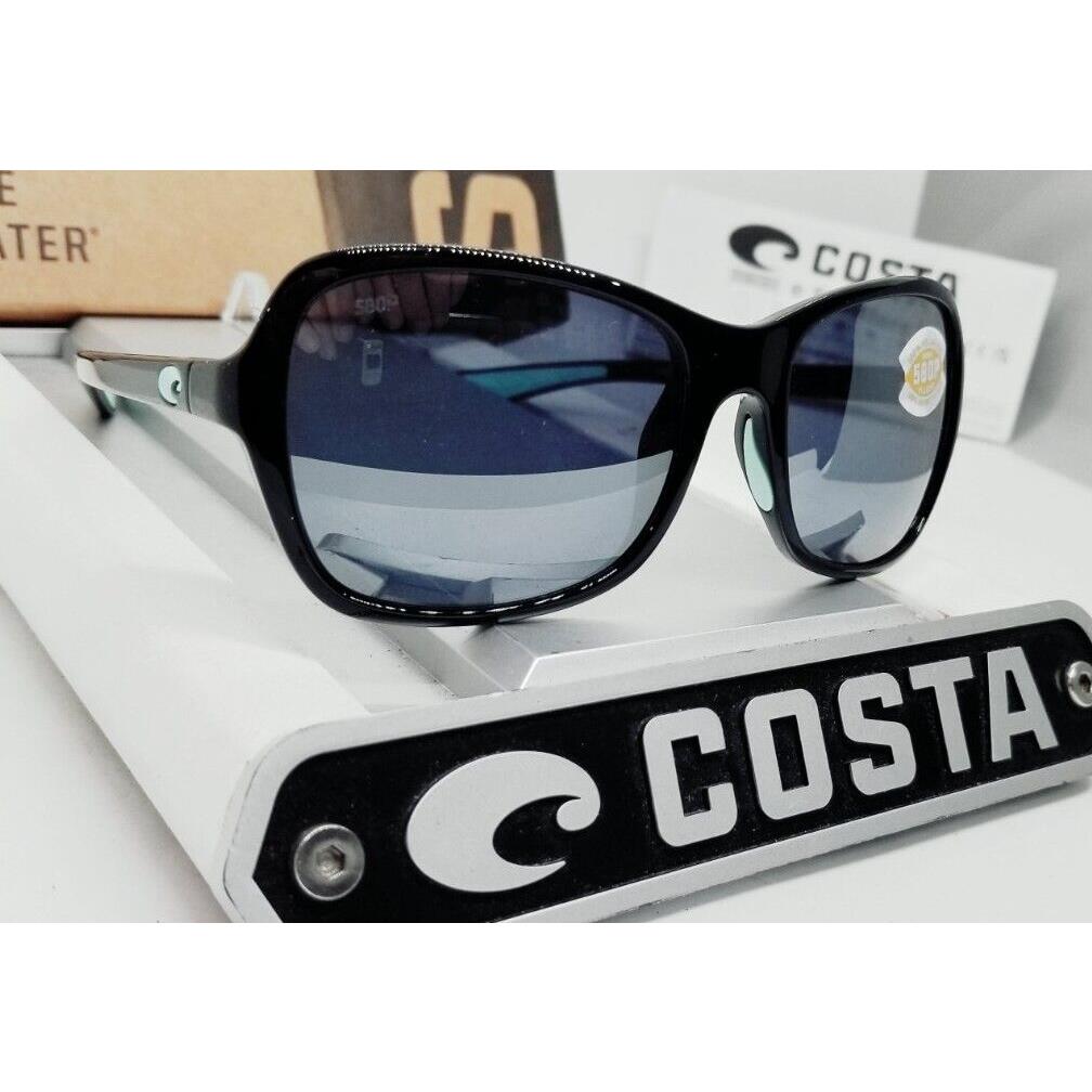 Costa Del Mar Kare Shiny Black/silver Mirror 580P Polarized Sunglasses