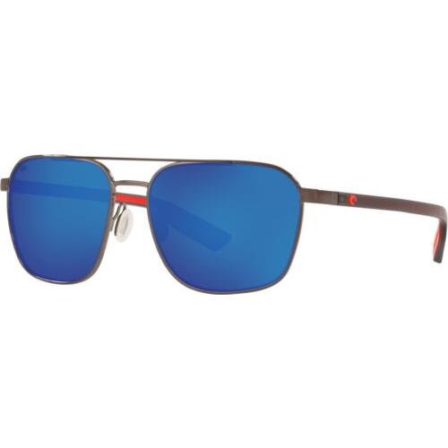 6S4003-07 Mens Costa Wader Polarized Sunglasses - Gray Frame, Blue Lens