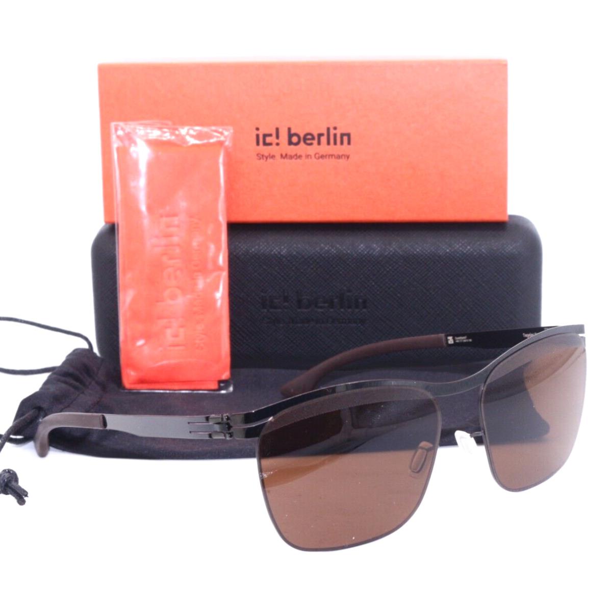 IC Berlin Tegeler See Gun Metal with Brown Lens Sunglasses 56-15