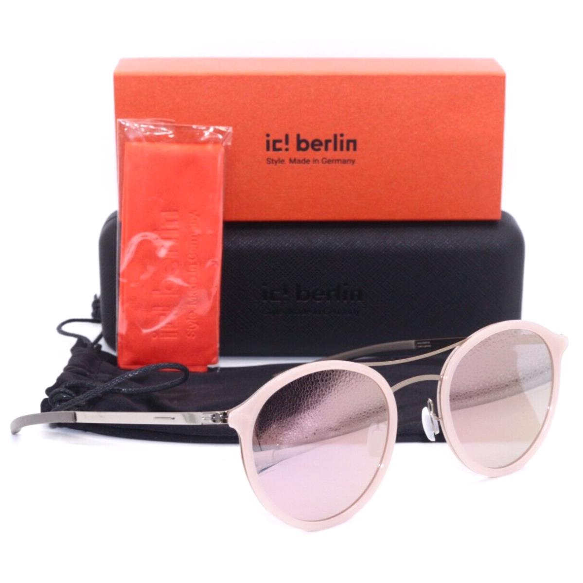 IC Berlin Brubu Shiny Bronze Pink Mirrored Lens Sunglasses 50-23