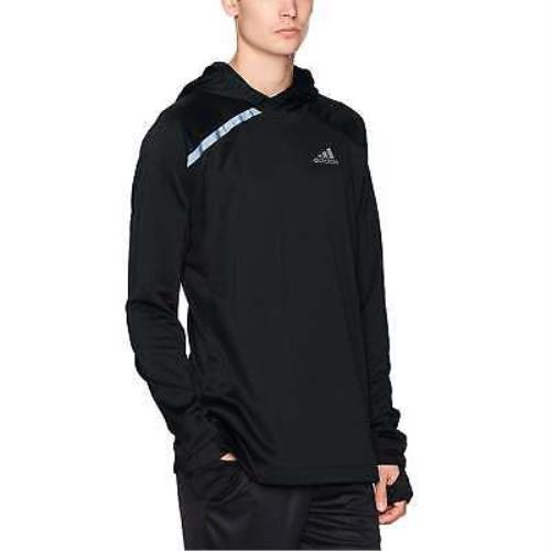 Adidas Men`s Basketball Essentials Shooter Shirt Long Sleeve Pullover Hoodie Black