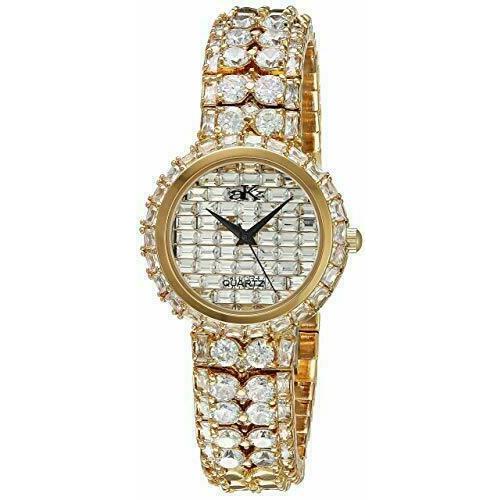 Adee Kaye Women`s Watch Austrian Crystal Pave` Dial Goldtone Beverly Hills