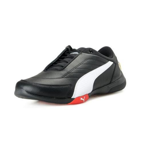 Puma X Scuderia Ferrari SF Kart Cat Iii Black White Leather Sneakers Shoes - Black & White