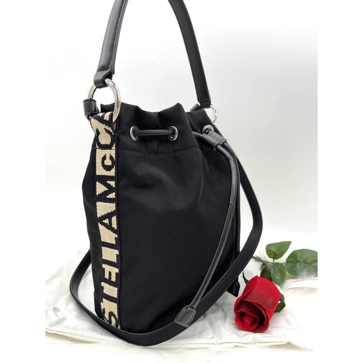 Stella Mccartney Women s Logo Webbing Side Nylon Bucket Bag In Black