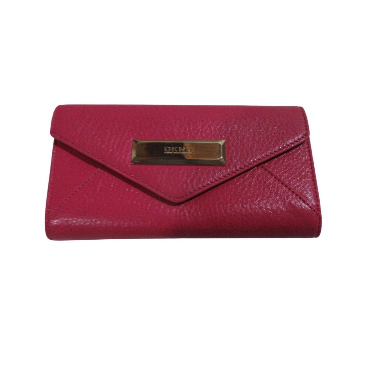 Dkny Soft Ego Leather Trifold Wallet Fuchsia