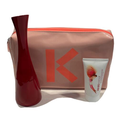 Kenzo Amour 3.4 OZ Edp SPRAY+1.7OZ Kenzo Perfume Body Lotion IN Bag
