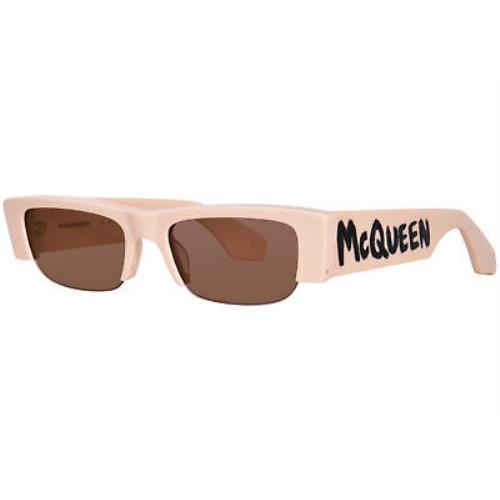 Alexander Mcqueen AM0404S 003 Sunglasses Women`s Pink/pink Rectangle Shape 54mm