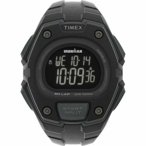 Timex TW5M48600 Ironman Triathlon 30-Lap Nylon Watch Indiglo Alarm - Dial: Black, Band: Black, Bezel: Black