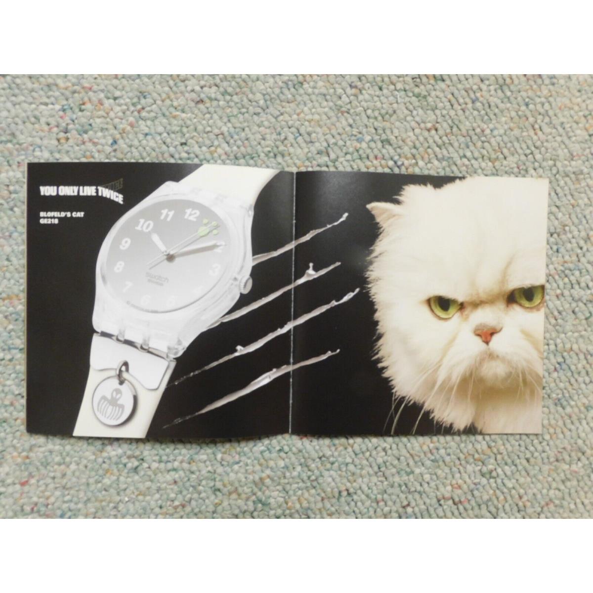 Swatch James Bond 007 Villains 2008 Blofeld`s Persian Cat You Only Live Watch