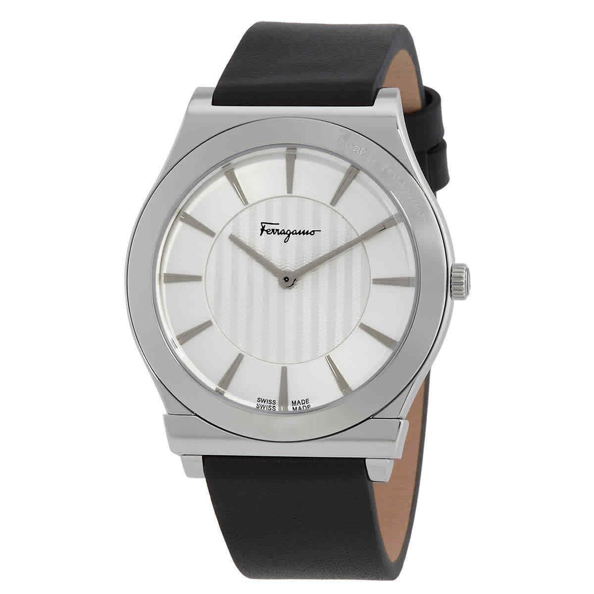 Ferragamo 1898 Slim Quartz Silver Dial Men`s Watch SFPE00119