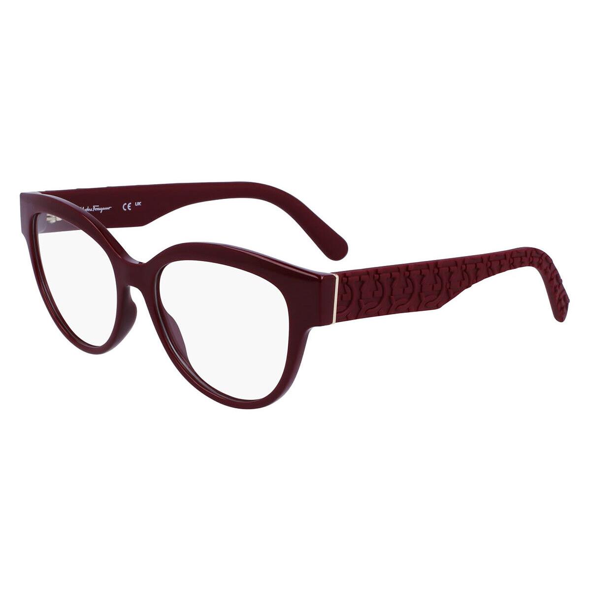 Salvatore Ferragamo SF2957E Eyeglasses Burgundy Cat Eye 54mm