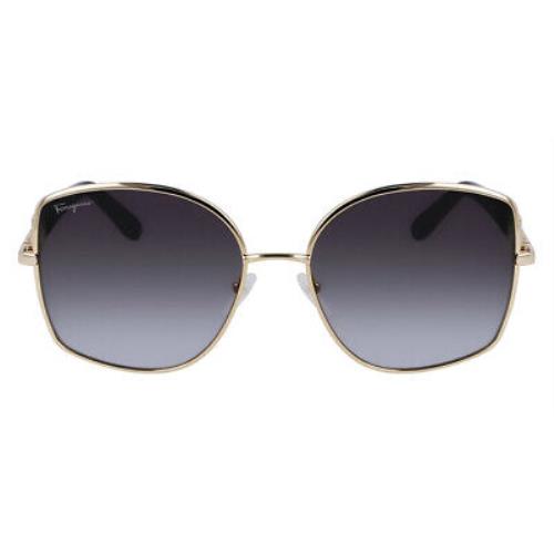 Salvatore Ferragamo SF304S Sunglasses Gold Gray Gradient 58