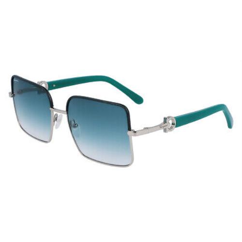 Salvatore Ferragamo SF302SL Sunglasses Silver/petrol 60mm