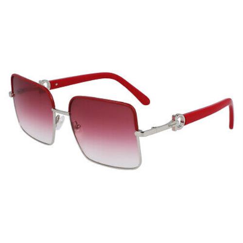 Salvatore Ferragamo SF302SL Sunglasses Silver/burgundy 60mm