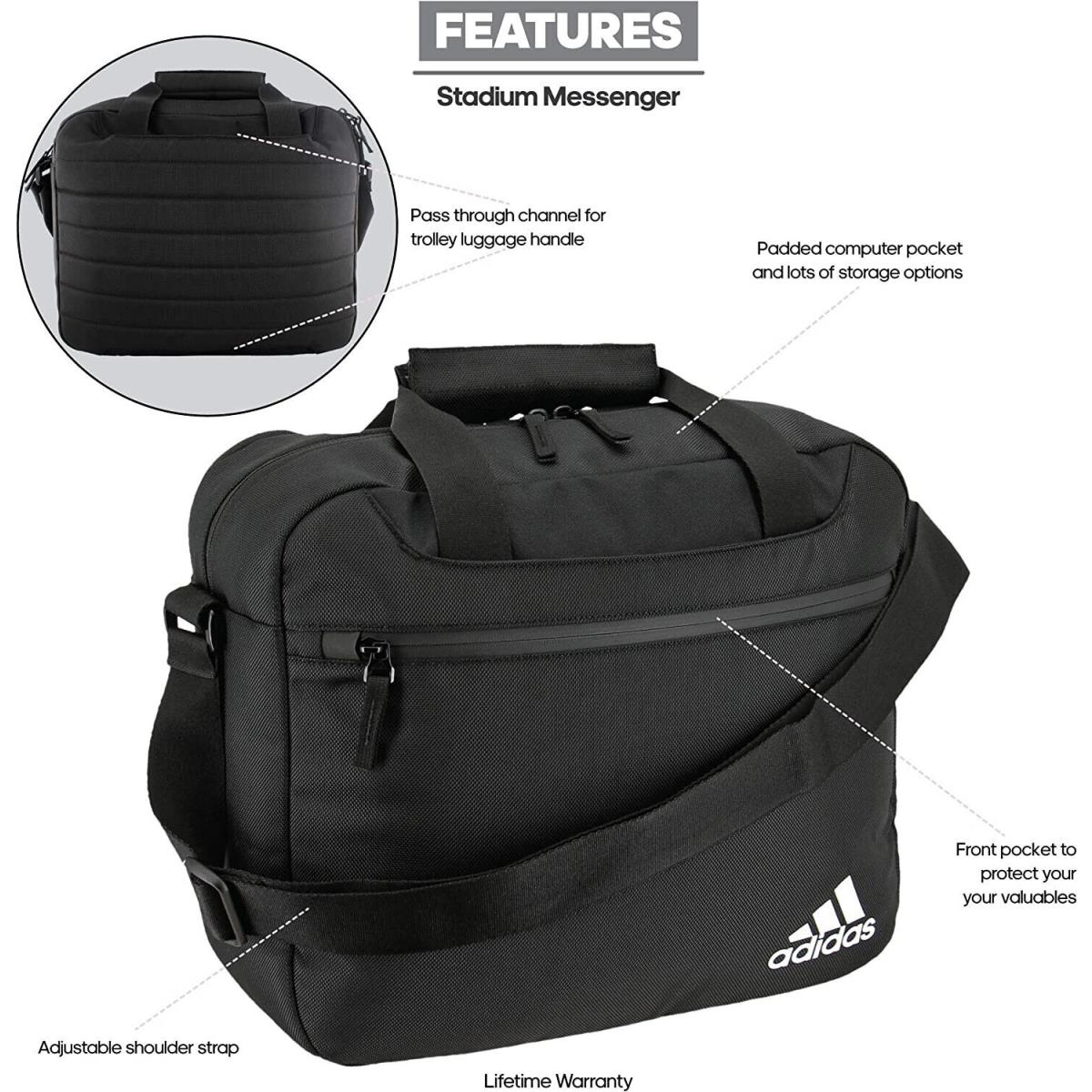 Adidas Stadium Messenger Bag Black Tote Shoulder E