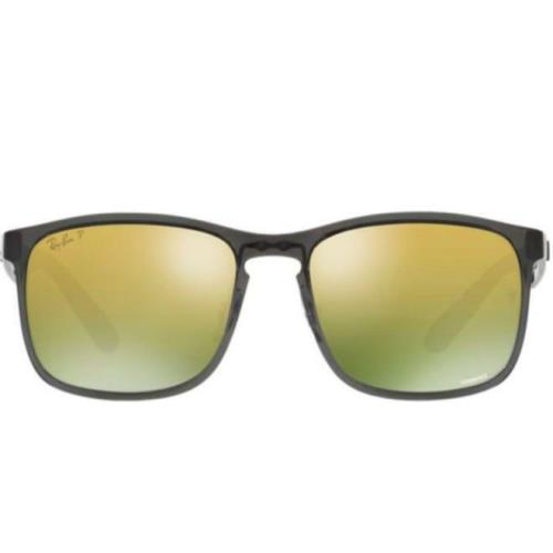 Ray-ban RB 4264 Chromance Shiny Grey/green Gold Polarized Mirror Sunglasses