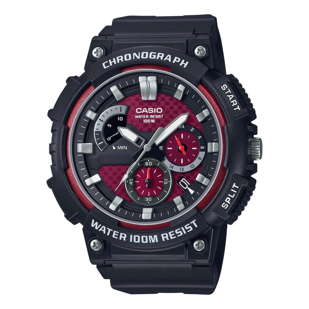 Casio MCW200H-4AV Men`s Chronograph Watch 100 Meter WR Black Resin Date