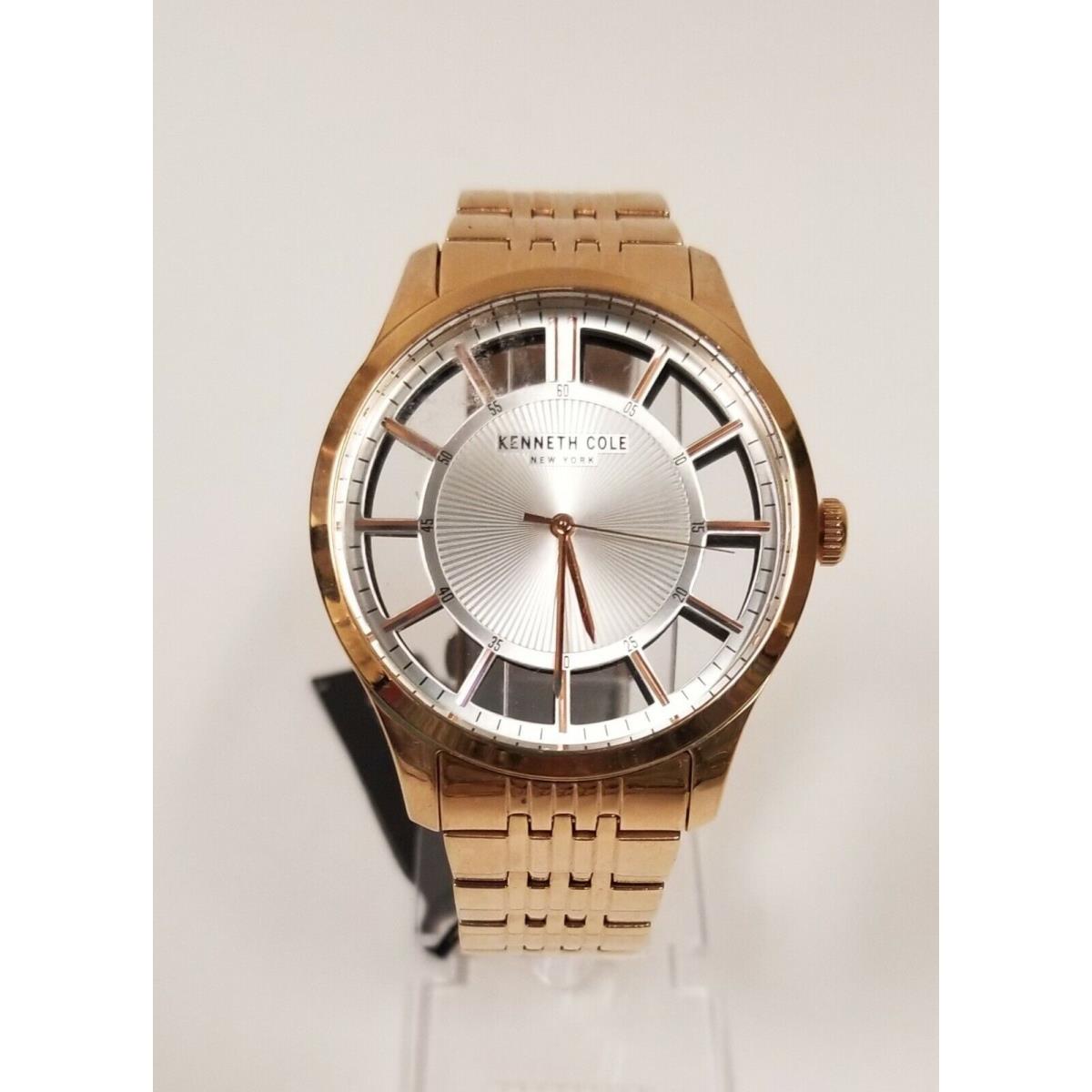 Kenneth Cole Rose Gold Tone Transparent Dial Bracelet Watch KCC0135003