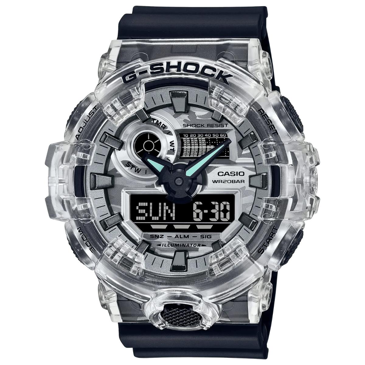 Casio G-shock Men`s Analog Digital Resin Clear/black Watch GA700SKC-1A