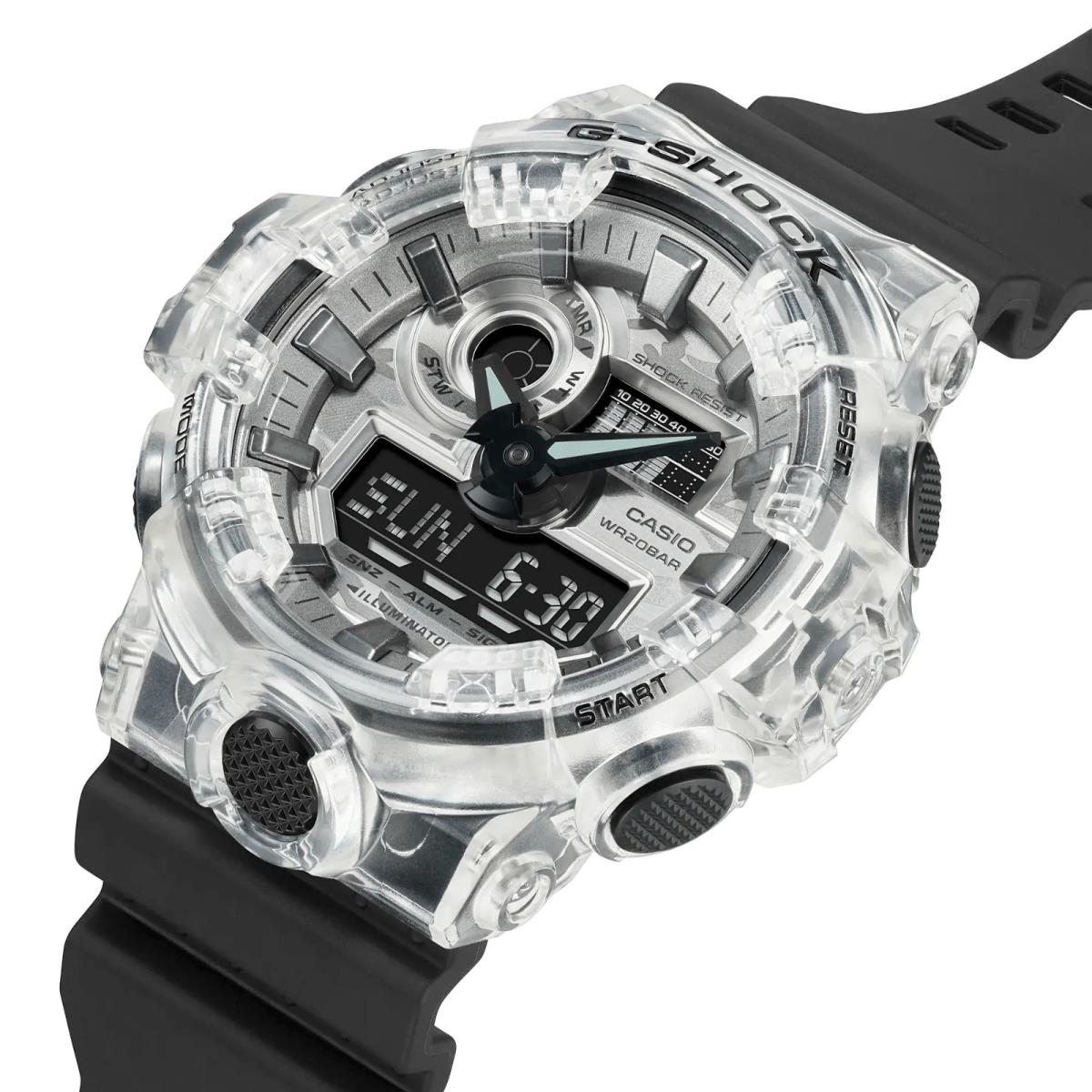 Casio G-shock Men`s Analog Digital Resin Clear/black Watch GA700SKC-1A