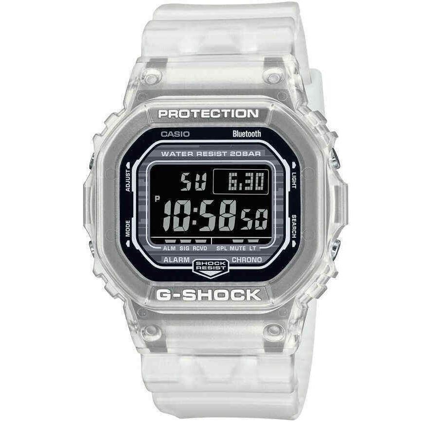 Casio G-shock Bluetooth Digital Transparent Resin Strap Watch DW-B5600G-7