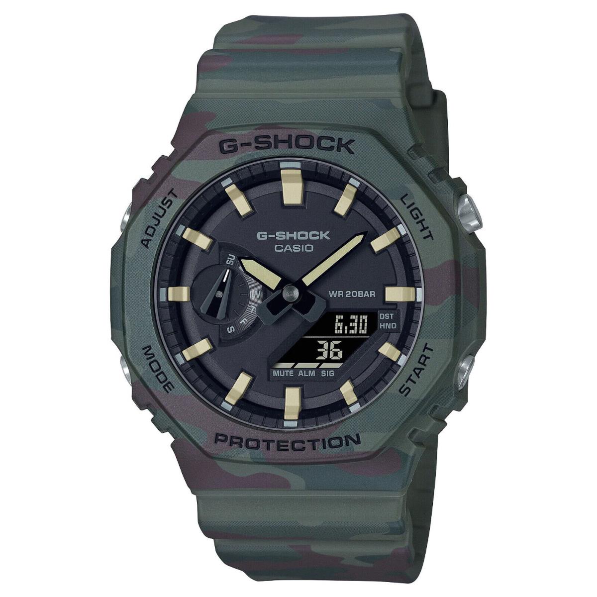 Casio G-shock Lmd Edt Green Camo Set w/ Extra Strap+bezel Watch GAE2100WE-3A