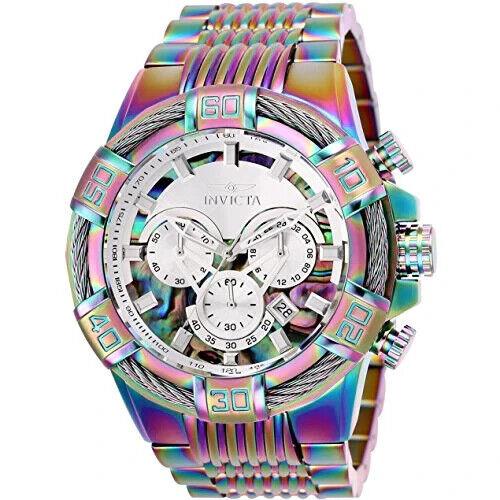 Invicta 25545 Iridescent Bolt Men`s Watch with Abalone Dial 52mm - Dial: White and Green