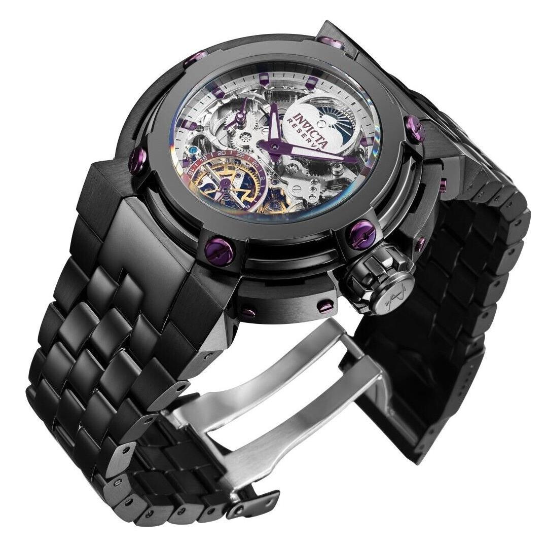 Invicta Men`s 46mm Reserve X-wing Automatic Skeleton Dial Day Night Black Watch - Dial: , Band: Black, Bezel: Black