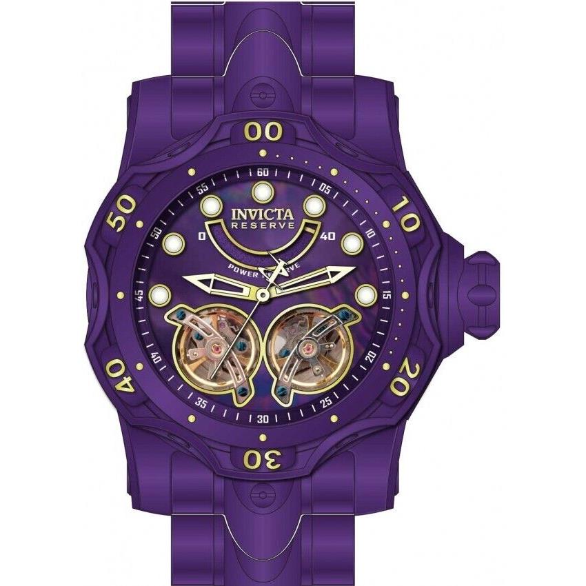 Invicta Men Reserve Venom Purple Gold Dial Automatic 52.5mm Bracelet Watch 40059