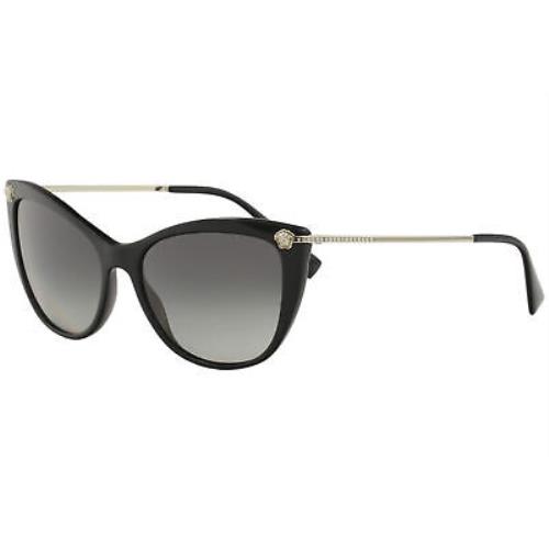 Versace Women`s VE4345B VE/4345/B GB1/11 Black Fashion Cat Eye Sunglasses 58mm