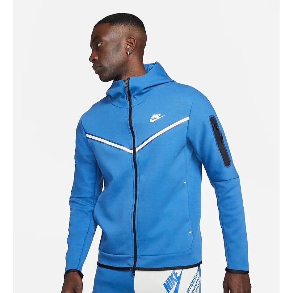 Nike Sportswear Tech Fleece Full Zip Hoodie Men s SZ Xxl Blue CU4489-407