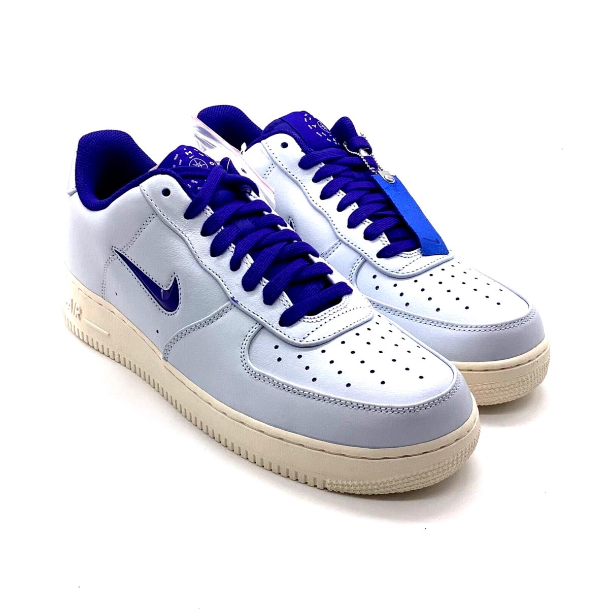 Nike Air Force 1 07 Prm Light Blue Leather Shoes CK4392-100 Men`s Size 11