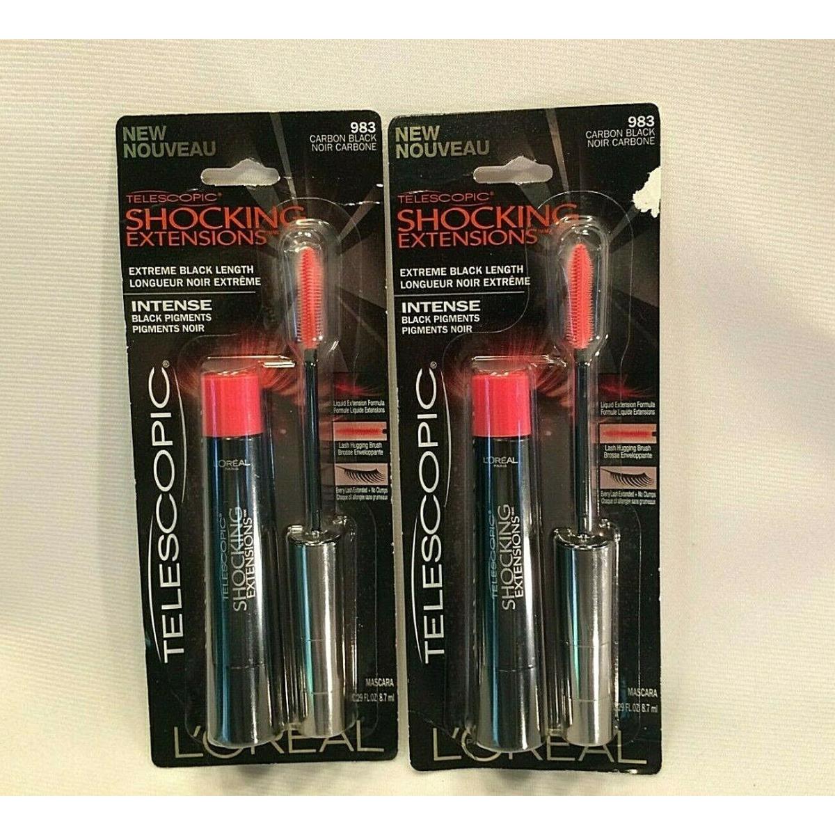 2 Loreal Telescopic Mascaras Carbon Black 983