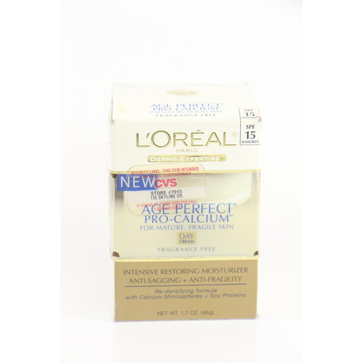 2 Pack L`oreal Age Perfect Pro-calcium Daycream Fragrance Free 1.7 Oz U18B