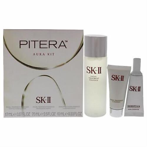 Pitera Aura 3 Pc Kit by Sk-ii For Unisex- 2.5 oz Facial Treatment Essence More