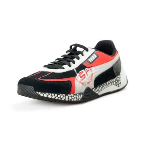 Puma X Scuderia Ferrari SF Speed Hybrid Leather Suede Sneakers Shoes - Black/Red/White