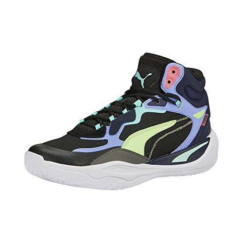 Puma Men`s Playmaker Pro Mid Sneaker Black-elektro Purple