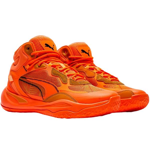 Puma Playmaker Pro Mid Laser Ultra Orange 378327-01 Basketball Shoes Sneakers