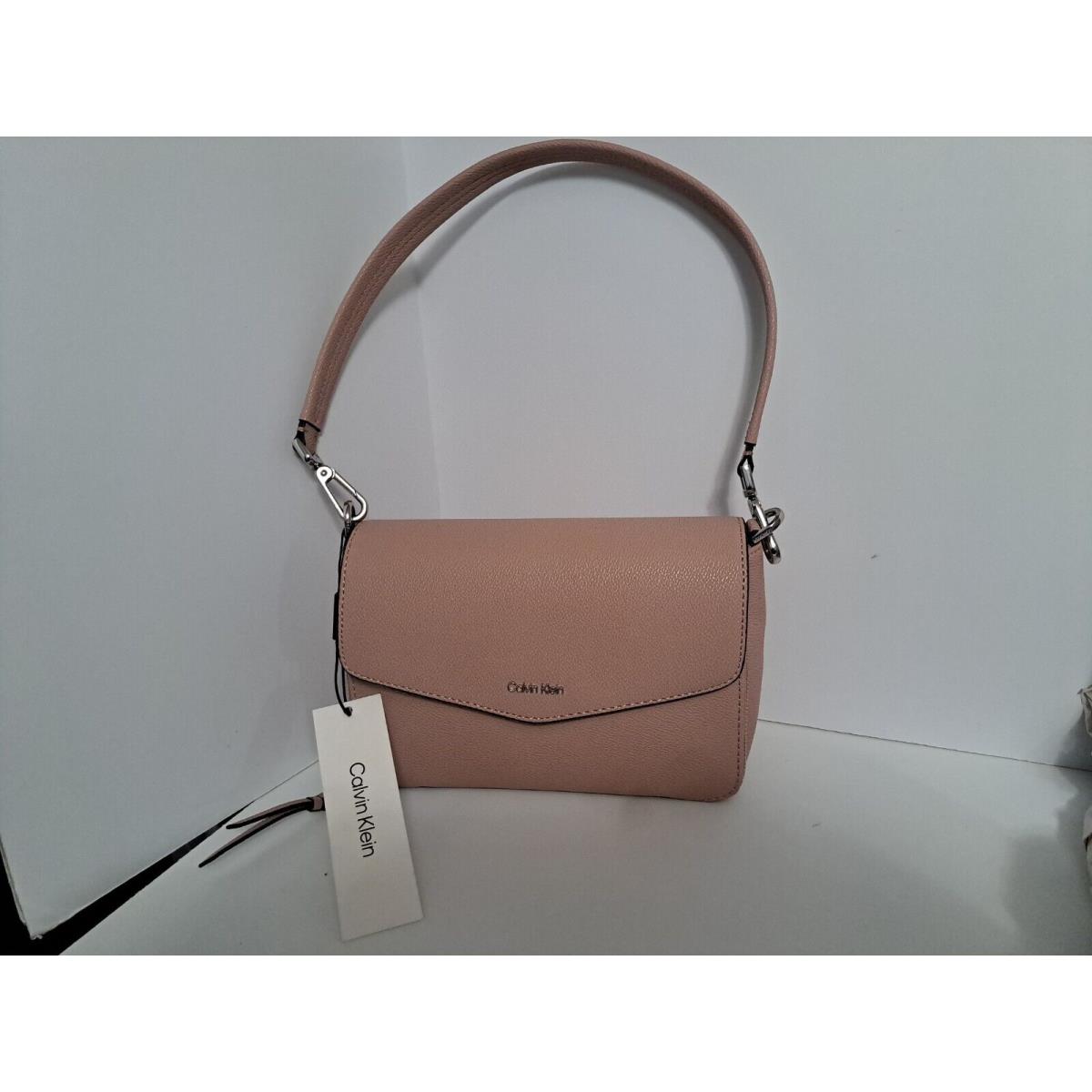 Calvin Klein Women`s Handbag Top Handle Rosewood Pink Leather